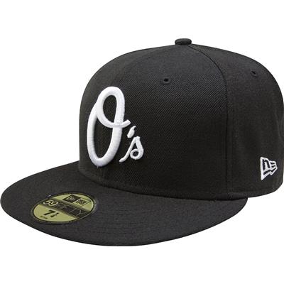 Baltimore Orioles New Era 5950 League Basic Fitted Hat - Black/White