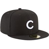Chicago Cubs New Era 5950 League Basic Fitted Hat - Black/White