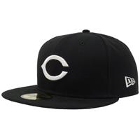 Cincinnati Reds New Era 5950 League Basic Fitted Hat - Black/White