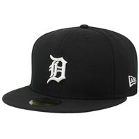 Detroit Tigers New Era 5950 League Basic Fitted Hat - Black/White