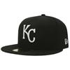 Kansas City Royals New Era 5950 League Basic Fitted Hat - Black/White