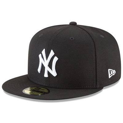 New York Yankees New Era 5950 League Basic Fitted Hat - Black/White