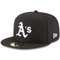 Oakland Athletics New Era 5950 League Basic Fitted Hat - Black/White