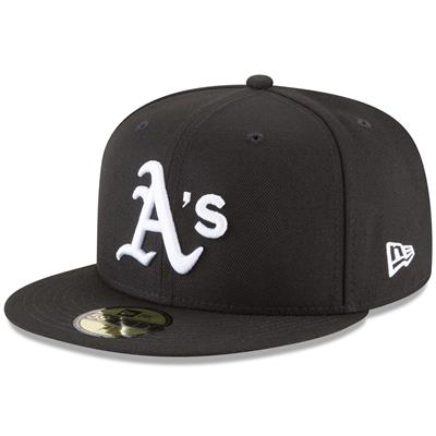 Oakland Athletics New Era 5950 League Basic Fitted Hat - Black/White
