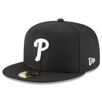 Philadelphia Phillies New Era 5950 League Basic Fitted Hat - Black/White