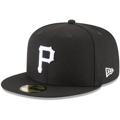 Pittsburgh Pirates New Era 5950 League Basic Fitted Hat - Black/White
