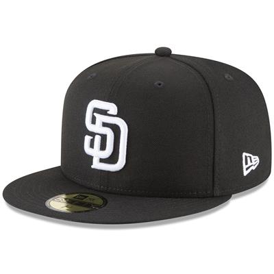 San Diego Padres New Era 5950 League Basic Fitted Hat - Black/White