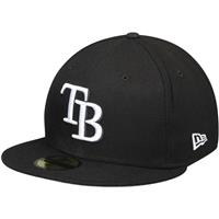 Tampa Bay Rays New Era 5950 League Basic Fitted Hat - Black/White