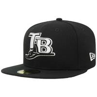 Tampa Bay Rays New Era 5950 League Basic Fitted Hat - Black/White - ALT