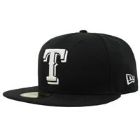 Texas Rangers New Era 5950 League Basic Fitted Hat - Black/White