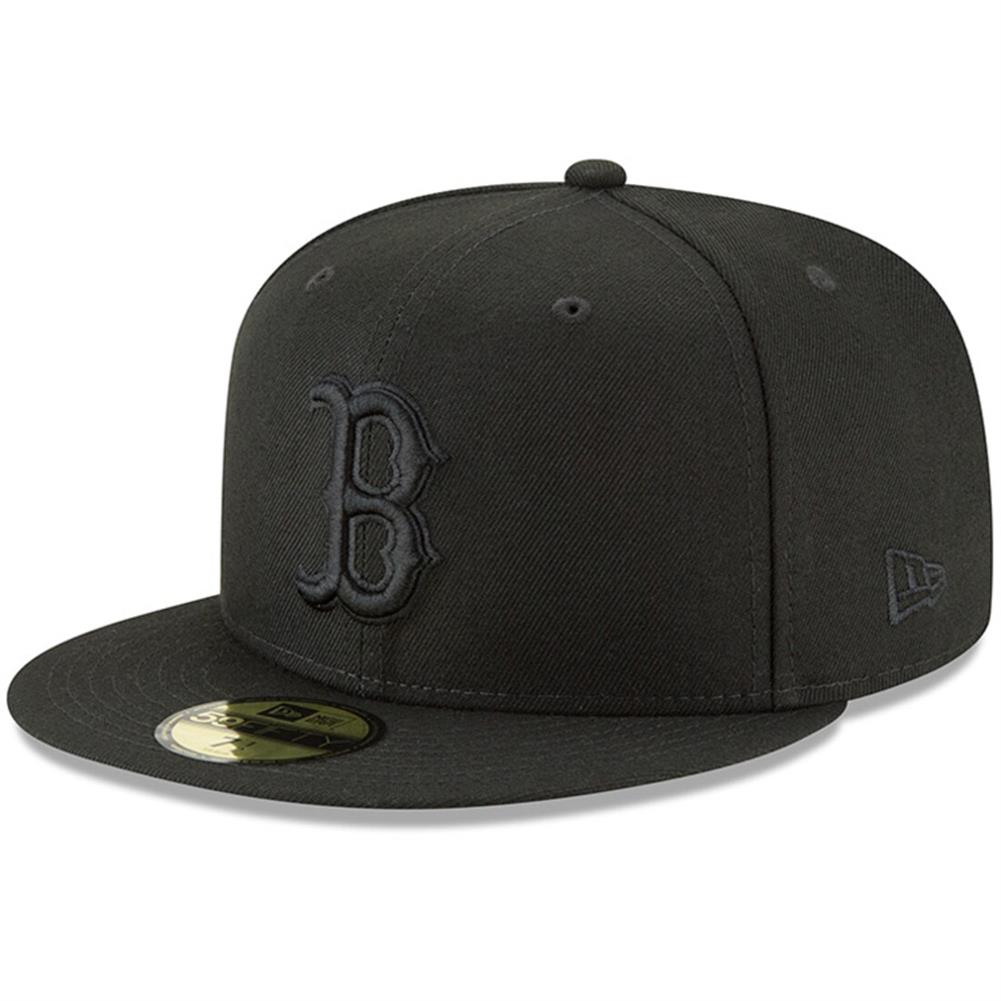 Boston Red Sox New Era 5950 Fitted Hat - Black/Black