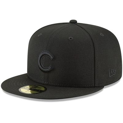 Chicago Cubs New Era 5950 Fitted Hat - Black/Black