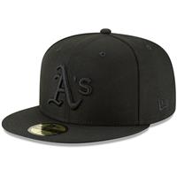 Oakland Athletics New Era 5950 Fitted Hat - Black/Black