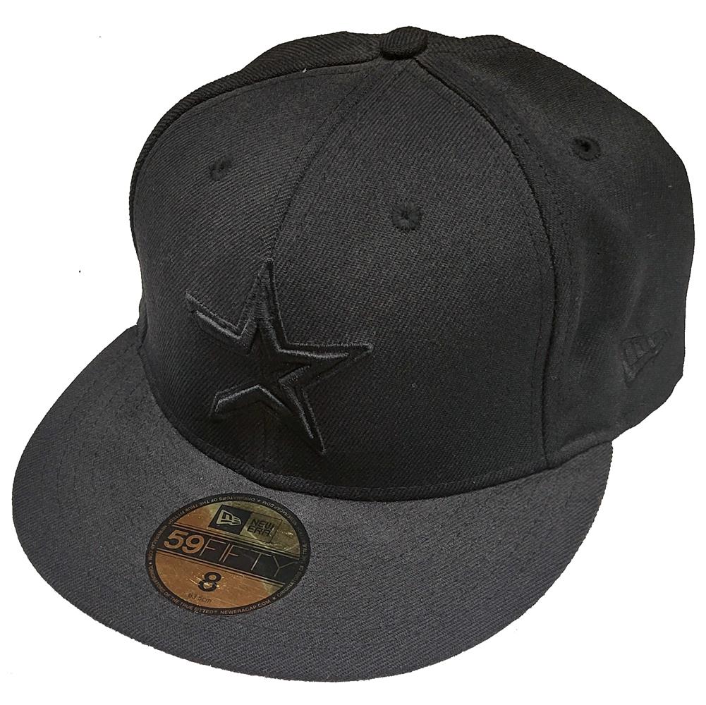 Houston Astros New Era 5950 Fitted Hat - Black/Black