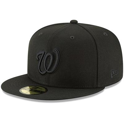 Washington Nationals New Era 5950 Fitted Hat - Black/Black
