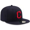 Cleveland Indians New Era 5950 Fitted Hat - Road - Navy