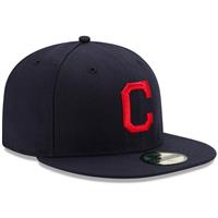 Cleveland Indians New Era 5950 Fitted Hat - Road - Navy