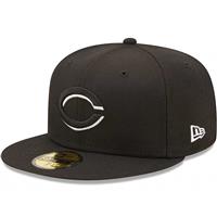 Cincinnati Reds New Era 5950 Fitted Hat - Black/Wh