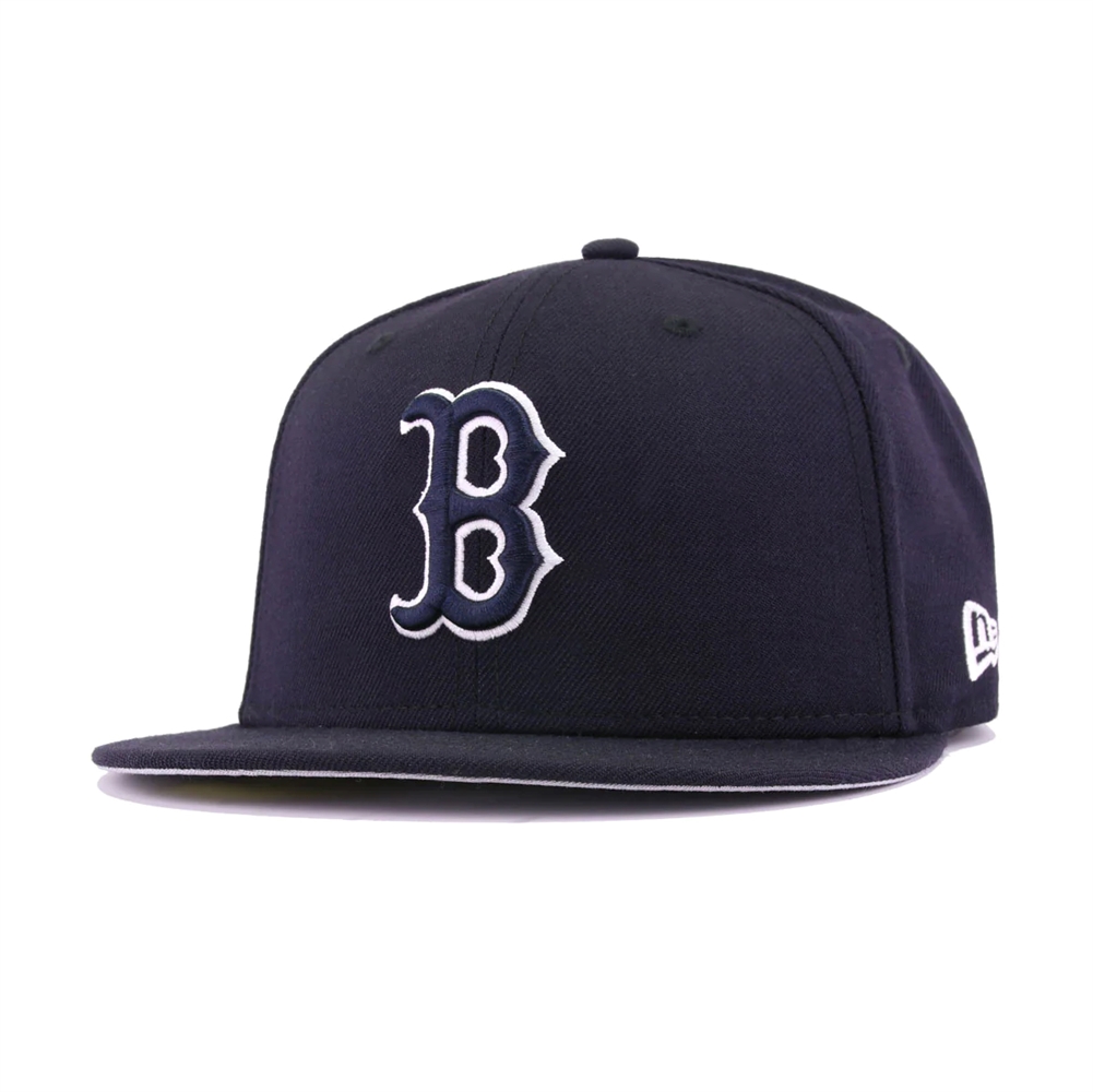 Boston Red Sox New Era 5950 League Basic Fitted Hat - Navy w/Outline