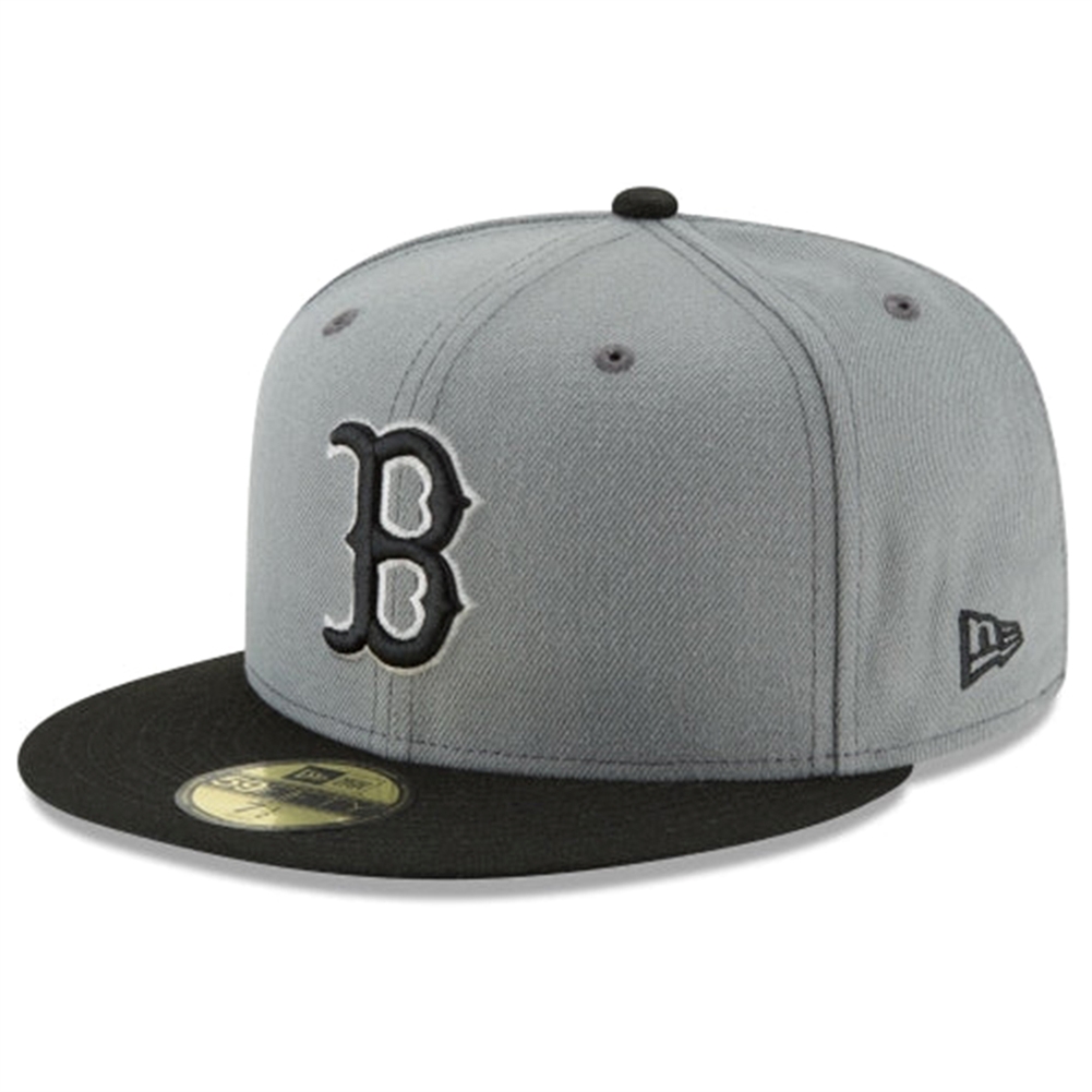 Boston Red Sox Storm Gray Black League Basic New Era 59FIFTY Fitted