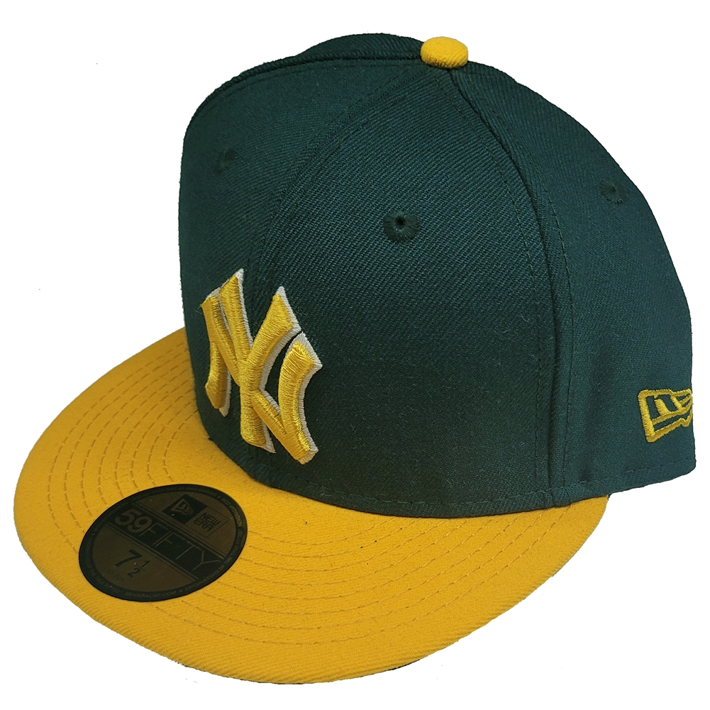New York Yankees New Era 5950 2Tone Basic Fitted Hat - Green/Yellow w/Outline