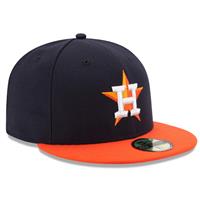 Houston Astros New Era 5950 Fitted Hat - Road - Navy/Orange