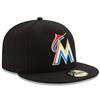 Miami Marlins New Era 5950 Fitted Hat - Home - Black