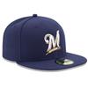 Milwaukee Brewers New Era 5950 Fitted Hat - Game - Navy