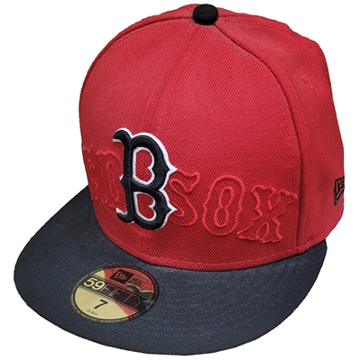 Boston Red Sox New Era 5950 Over Logo Fitted Hat -