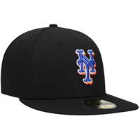 New York Mets New Era 5950 Fitted Hat - Alt - Black