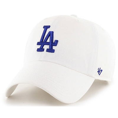 LA Dodgers 47 Brand Clean Up Adjustable Hat - Whit