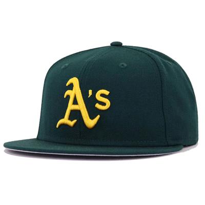 Oakland Athletics New Era 5950 Fitted Hat - Road - Yellow Logo