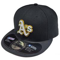 Oakland Athletics New Era 5950 Fitted Hat - Alt 2 - Black