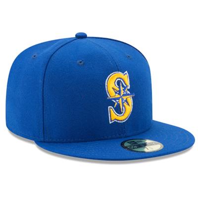 Seattle Mariners New Era 5950 Fitted Hat - Alt 2 - Blue