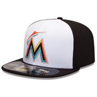 Miami Marlins New Era 5950 Batting Practice Fitted Hat - Home - White