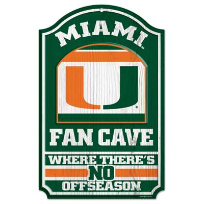 Miami Hurricanes Fan Cave Wood Sign