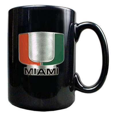 Miami Hurricanes 15oz Black Ceramic Mug