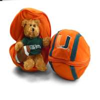 Miami Hurricanes Stuffed Bear in a Ball - Football