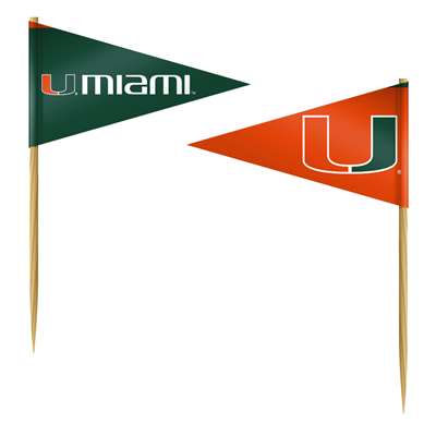 Miami Hurricanes Toothpick Flag - 36 Pack