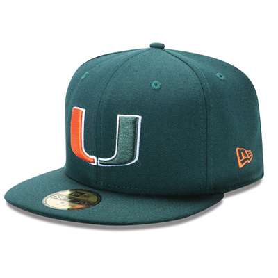 Miami Hurricanes New Era 5950 Fitted Baseball - Green