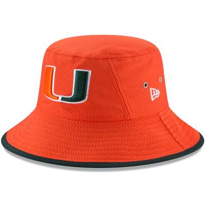 Miami Hurricanes New Era Hex Bucket Hat - Orange
