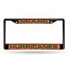 Miami Hurricanes Inlaid Acrylic Black License Plate Frame
