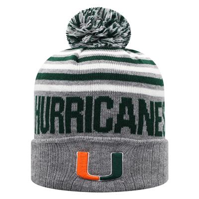 Miami Hurricanes Top of the World Ensuing Cuffed Knit Beanie