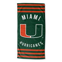 Miami Hurricanes Stripes Beach Towel