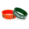Miami Hurricanes Wide Rubber Wristband - 2 Pack