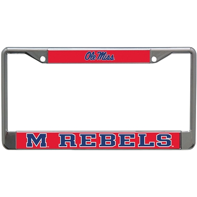 Mississippi Ole Miss Rebels Metal License Plate Frame w/Domed Acrylic