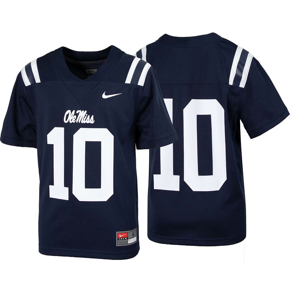 Nike Mississippi Ole Miss Rebels Youth Football Jersey - #10 Navy