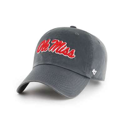 Mississippi Ole Miss Rebels 47 Brand Clean Up Adjustable Hat - Charcoal