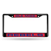 Mississippi Ole Miss Rebels Inlaid Acrylic Black License Plate Frame