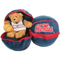 Mississippi Ole Miss Rebels Stuffed Bear in a Ball - Basketball